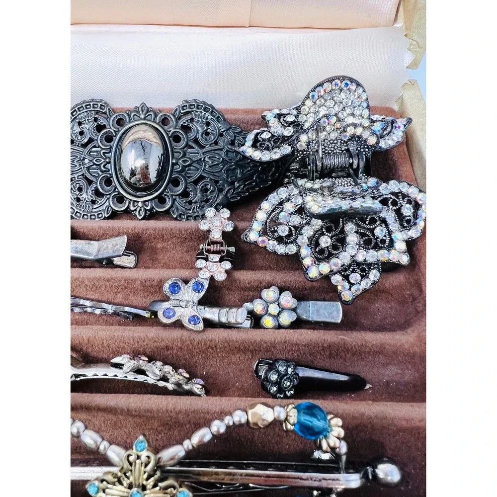 Vintage Silver & Gold Tone Hair Accessory Butterfly Clip, Pins Floral Combs 30pc